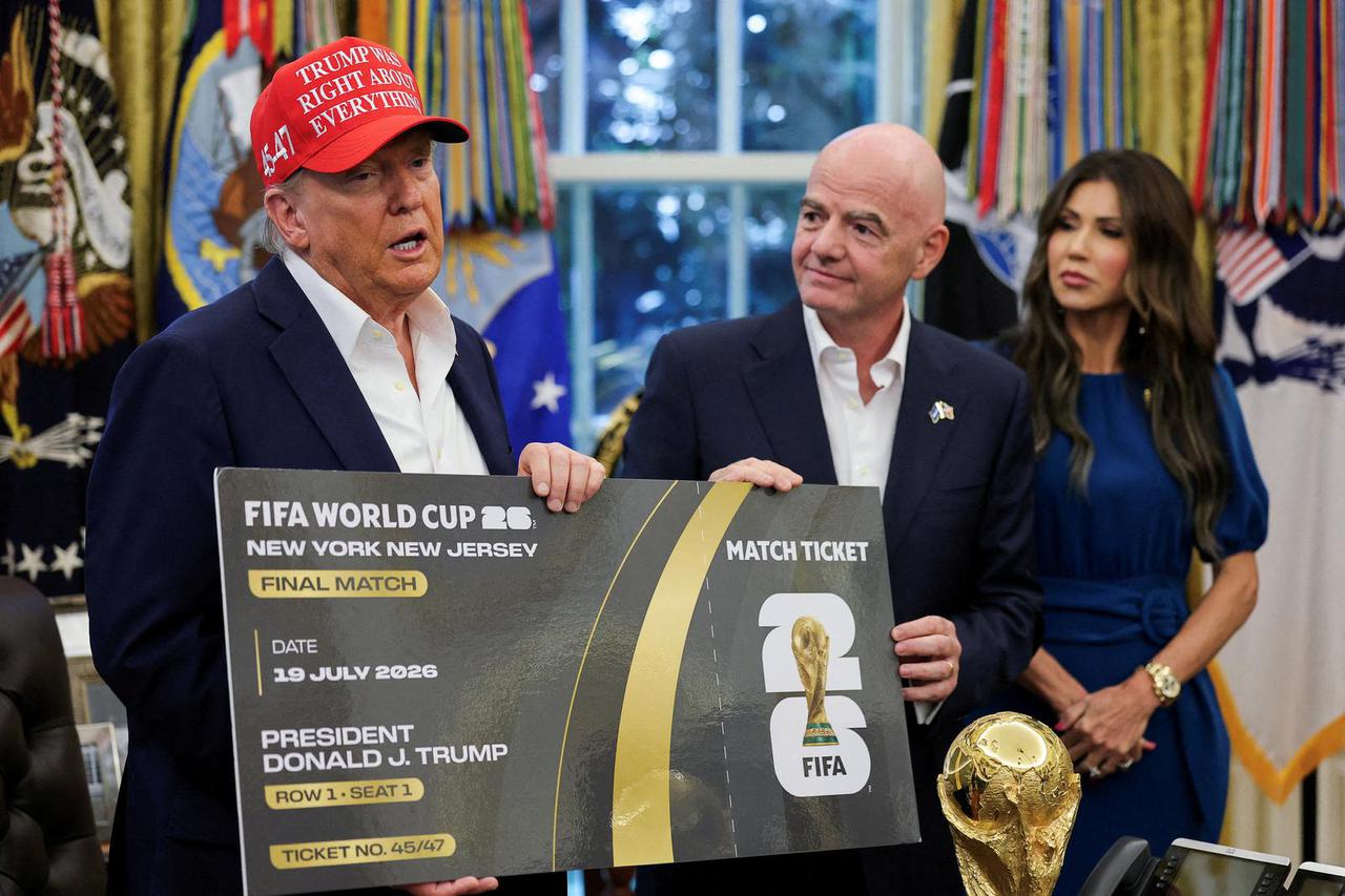 FILE PHOTO: U.S. President Trump makes an announcement on 2026 FIFA World Cup, at the White House