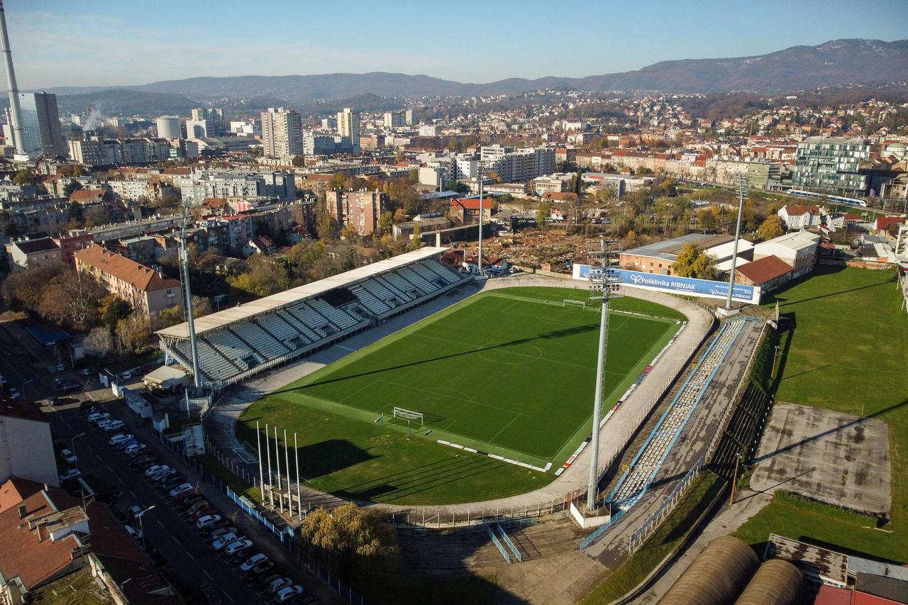 Fotografije iz zraka nogometnog stadiona u Kranjčevićevoj ulici