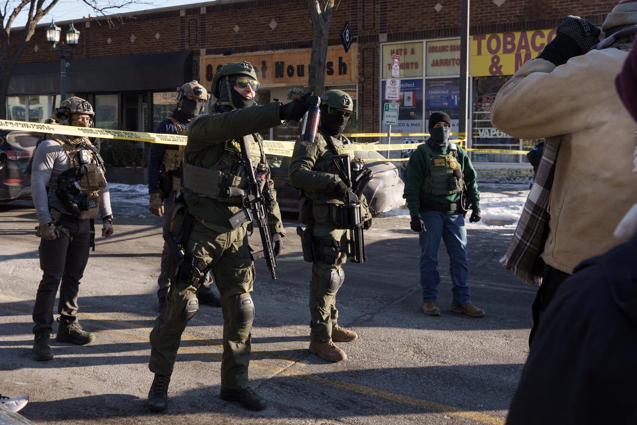 Protest after federal agents fatally shot a man while trying to detain him, in Minneapolis