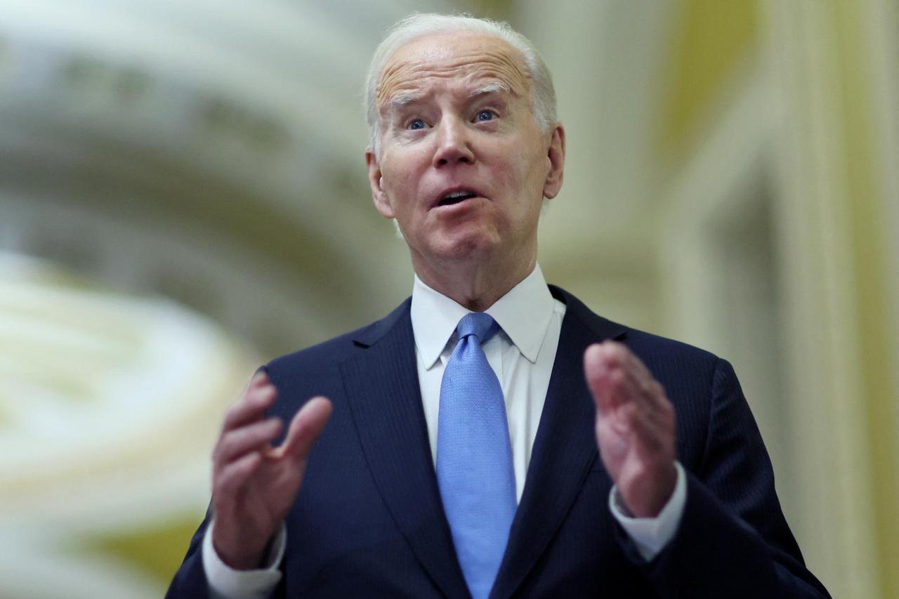 U.S. President Joe Biden speaks to media in Washington