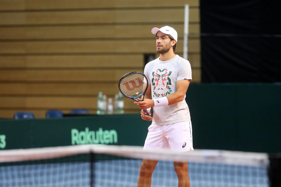 Rijeka: Trening hrvatskog tenisača Borne Ćorića u Sportskom centru Zamet 