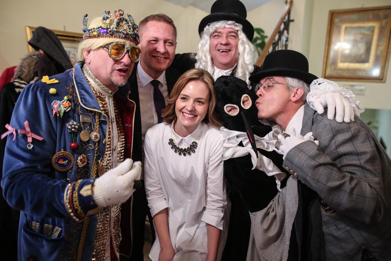 09.02.2017., Samobor - Predstavljanje programa 191. Samoborskog fasnika o kojem su govorili Kreso Beljak, gradonacelnik Samobora Martina Paladina, direktorica Turisticke zajednice Grada Samobora, Princ Fasnicke republike Sudec Fasnicke republike, Sraka, p