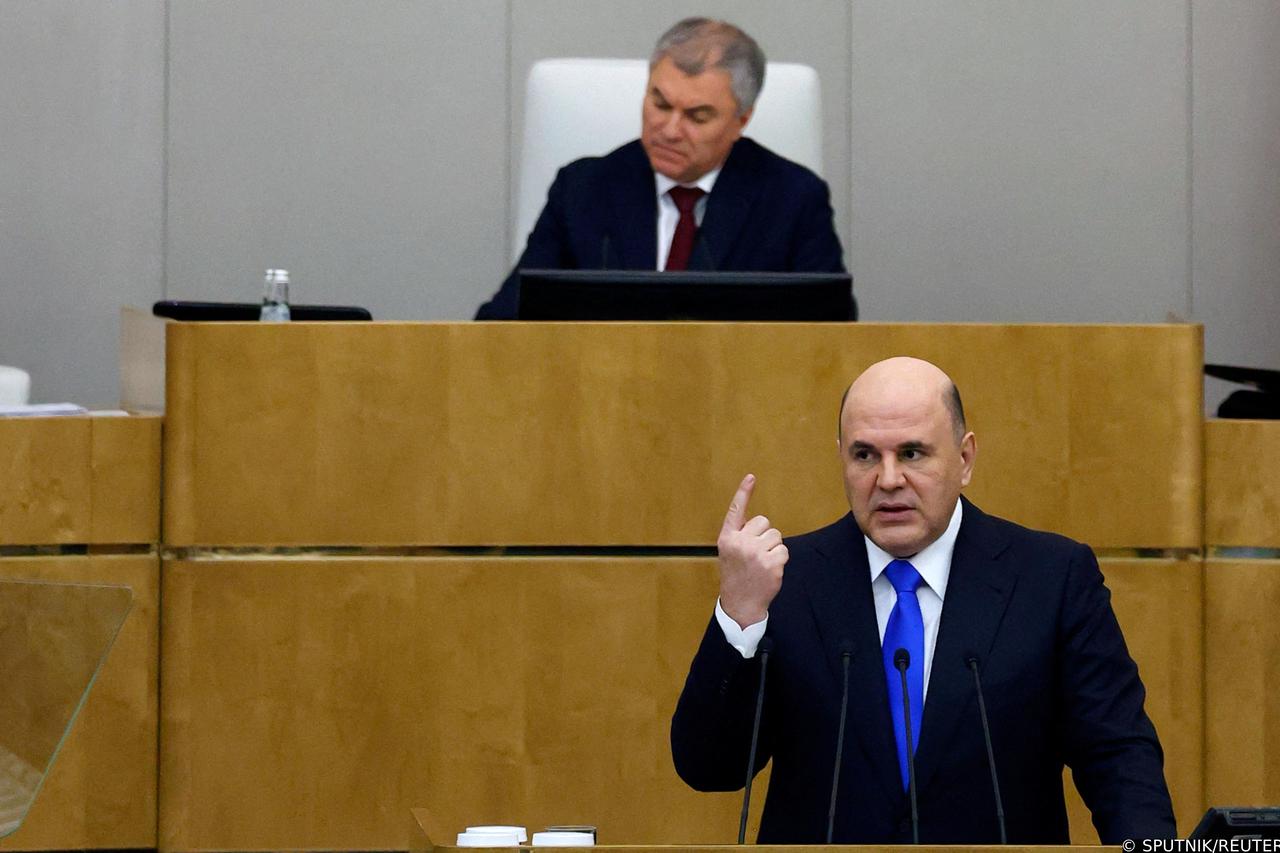 Russian PM Mishustin attends a session of the State Duma in Moscow