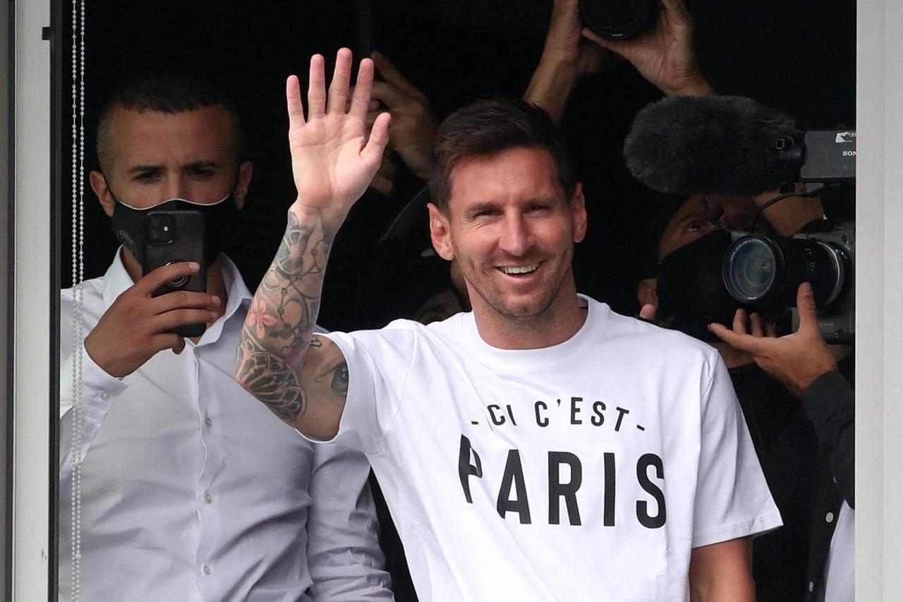 FILE PHOTO: Lionel Messi arrives in Paris to join Paris St Germain