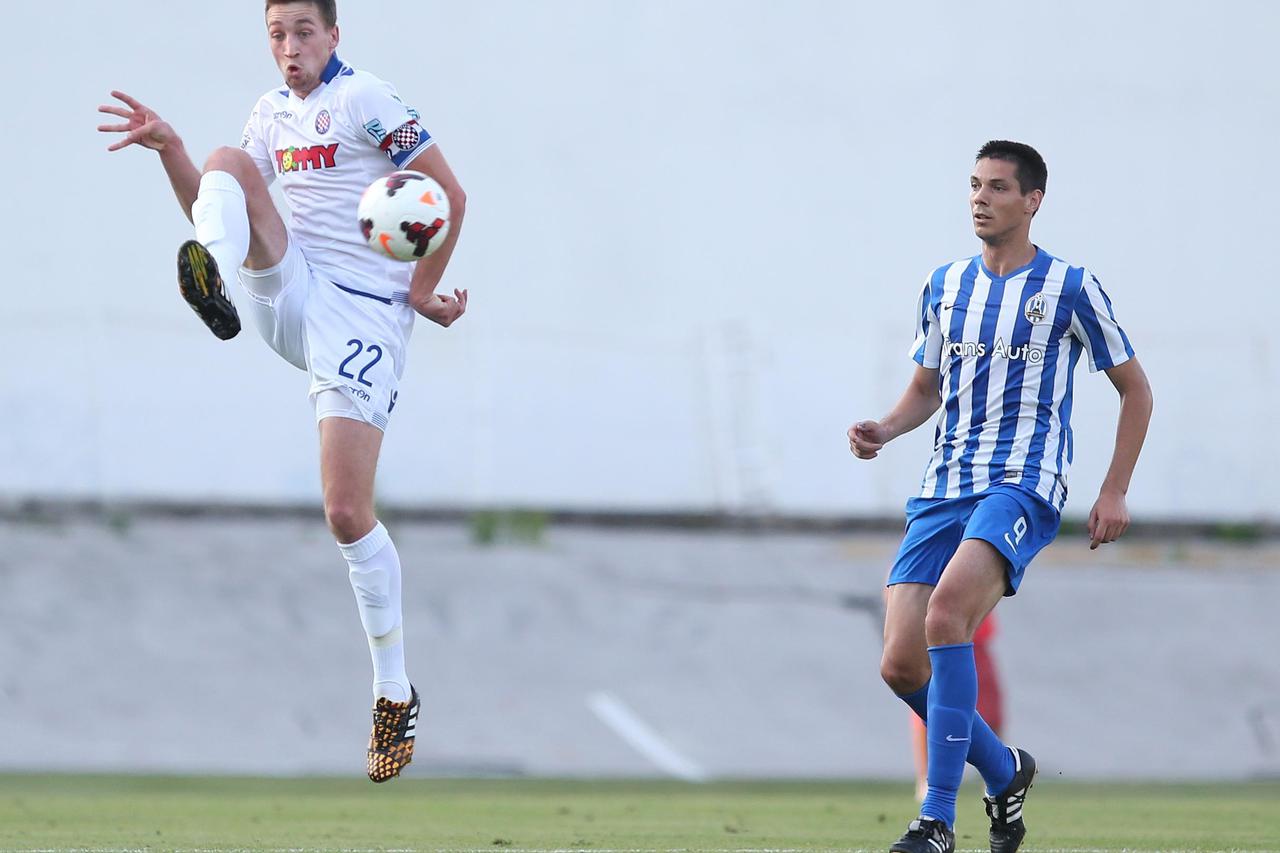 10.08.2014., Stadion u Kranjcevicevoj, Zagreb - MAXtv 1. HNL, 04. kolo, NK Lokomotiva - HNK Hajduk. Mario Maloca, Ante Rukavina. Photo: Sanjin Strukic/PIXSELL