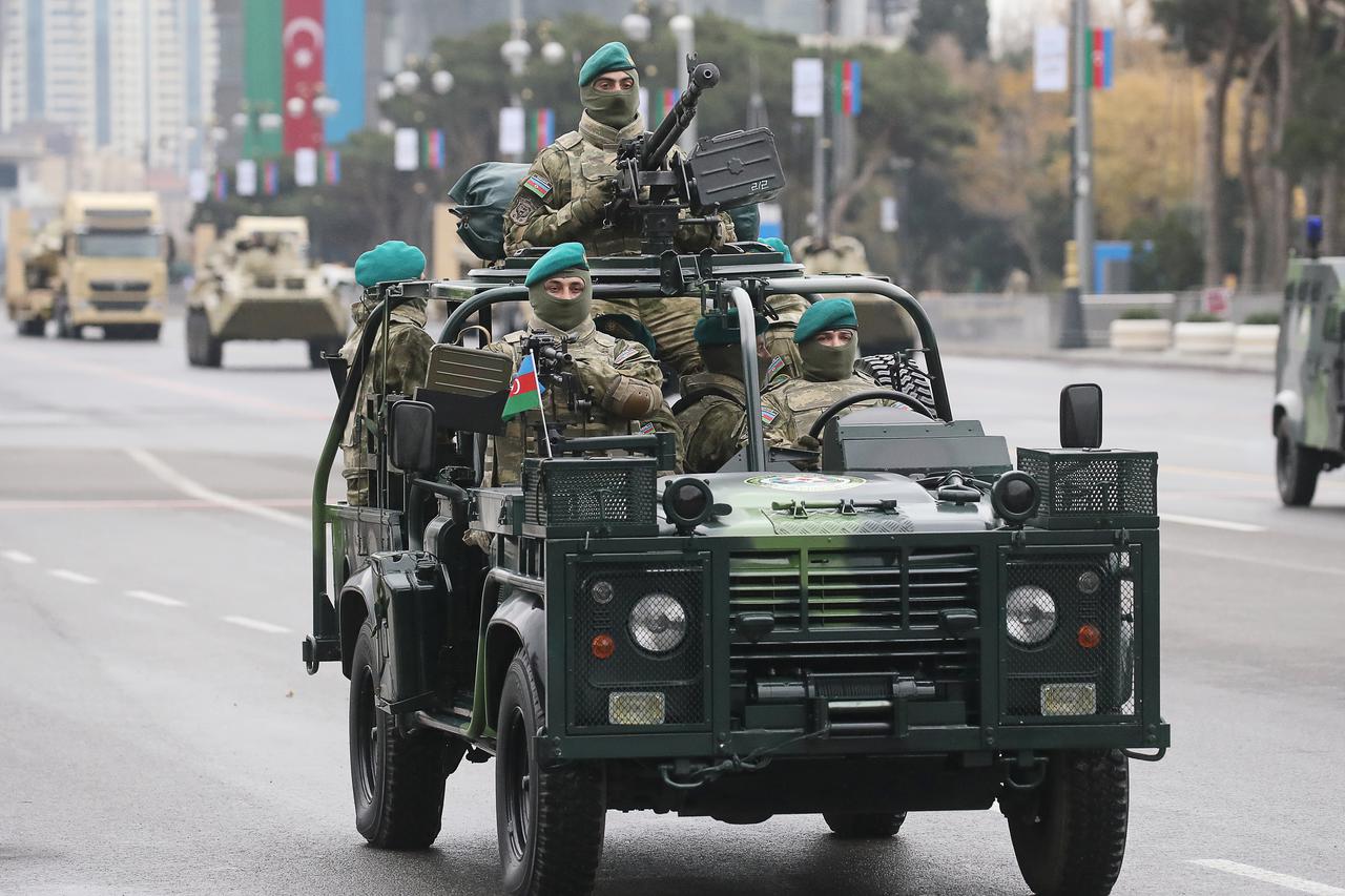 Rehearsal of military parade in Baku, Azerbaijan