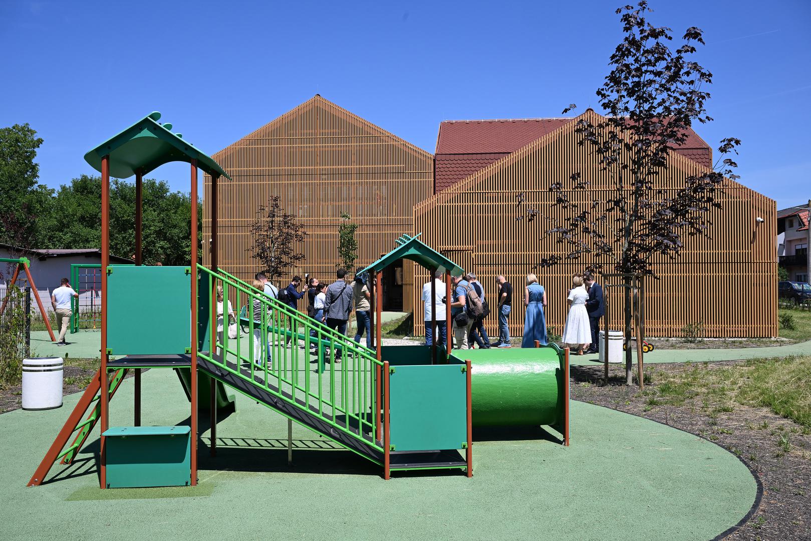 i18.6.2024., Ivanja Reka - U Ivanja Reki Gradonacelnik Grada Zagreba Tomislav Tomasevic sa svojim suradnicima otvorio je novi djecji vrtic. Photo: Davorin Visnjic/PIXSELL