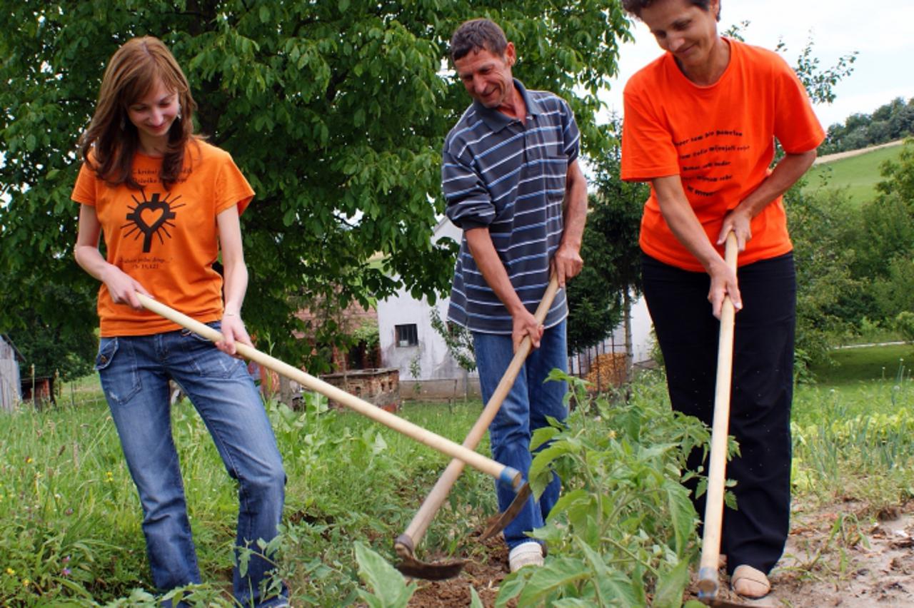 'nedjeljni, virovitica, 24.06.2010. nevena pomaze roditeljima u poljoprivrednim poslovima - iako je zavrsila za inzenjera drvne tehnologije na visokoj skoli u virovitici, danas radi kao knjigovodja, n