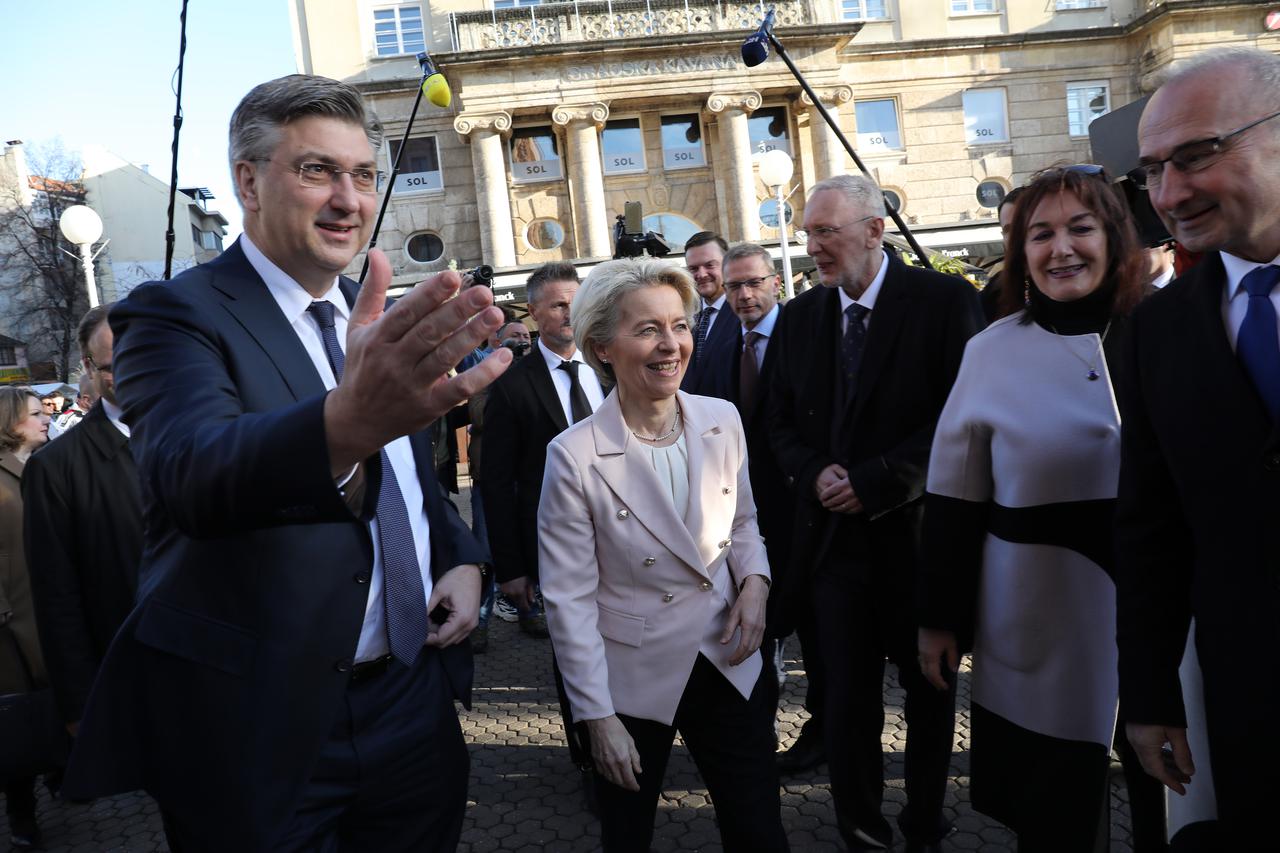 Zagreb: Andrej Plenković i Ursula von der Leyen prošetali po centru grada