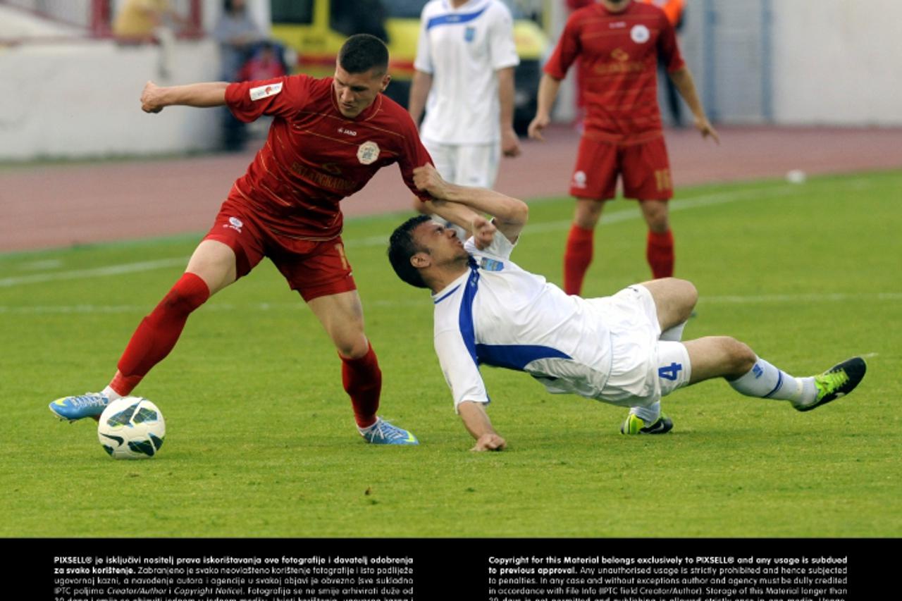 '20.04.2013., Stadion Park mladezi, Split - MAXtv 1. HNL, 28. kolo, RNK Split - HNK Osijek. Ante Rebic i Hrvoje Kurtovic.  Photo: Tino Juric/PIXSELL'