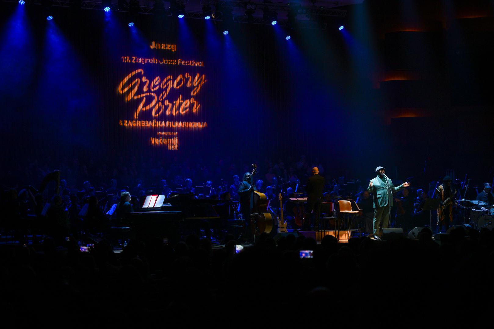 23.01.2026., Zagreb - Nagradjivani americki glazbenik Gregory Porter s bendom u pratnji Zagrebacke filharmonije nastupio  u KD Vatroslav Lisinski povodom otvaranja 17. Zagreb Jazz Festivala.   Photo: Neva Zganec/PIXSELL