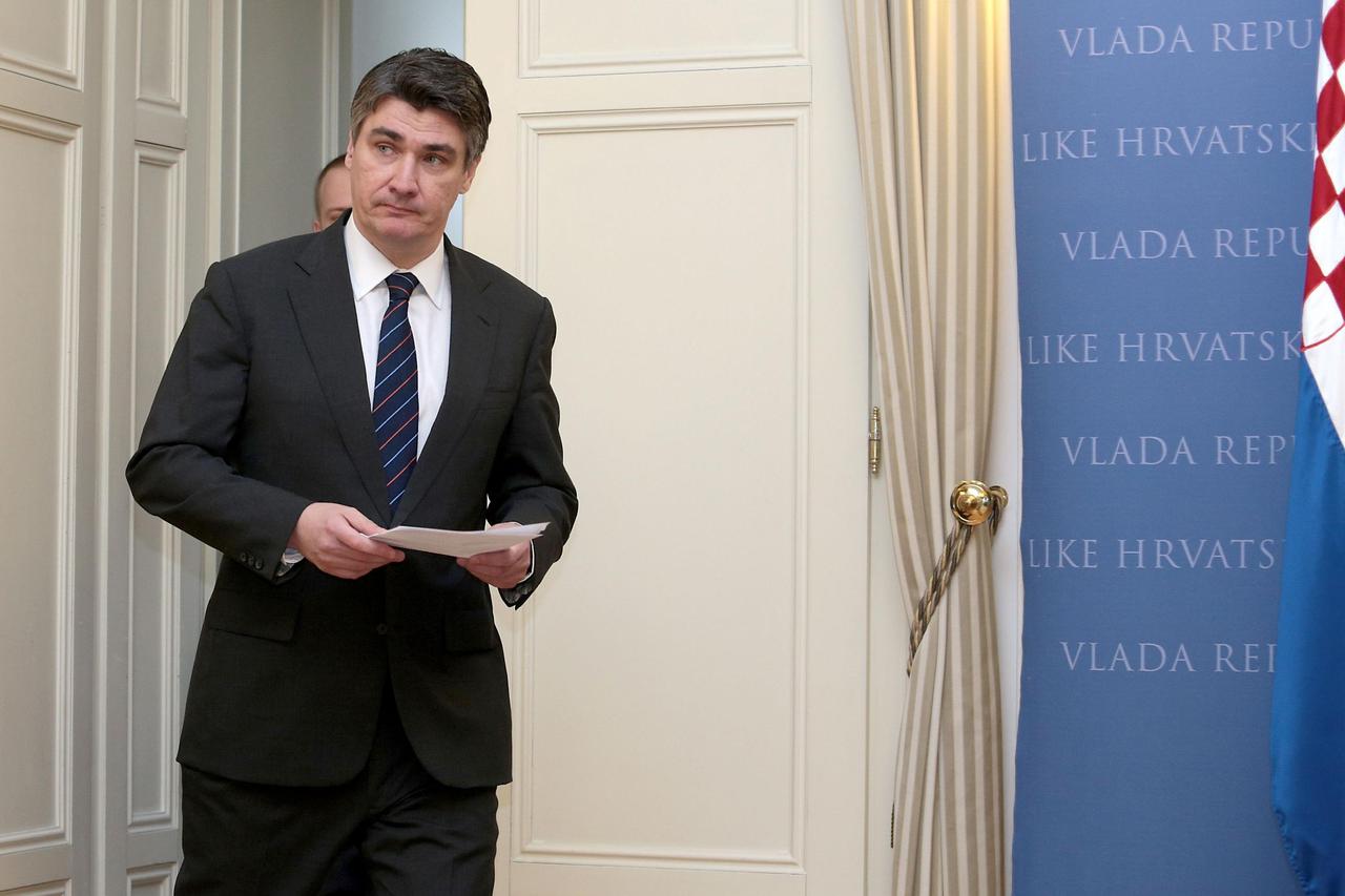 05.03.2014., Zagreb - Predsjednik Vlade RH Zoran Milanovic odrzao je u Banskim dvorima konferenciju za medije o rebalansku proracuna. Photo: Patrik Macek/PIXSELL