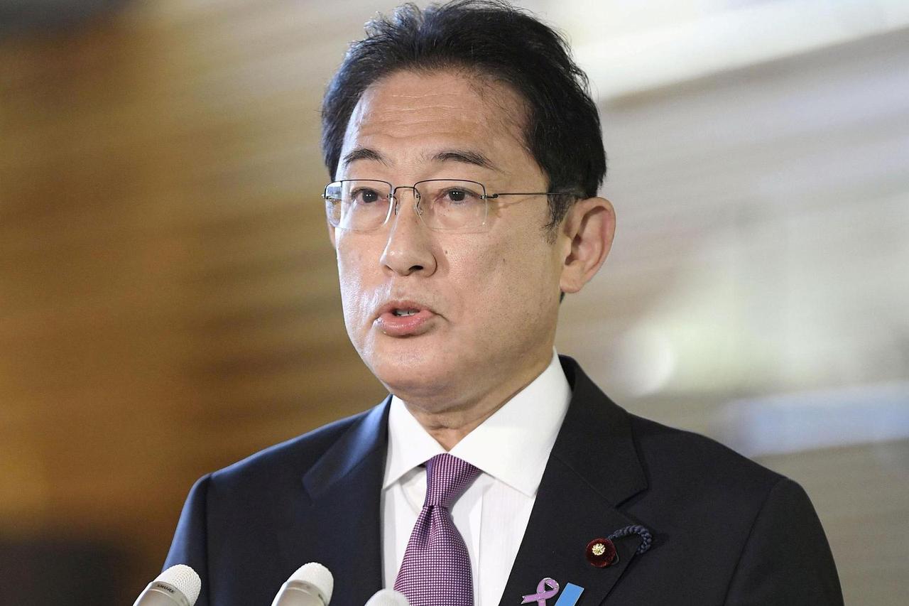 FILE PHOTO: Japan's Prime Minister Fumio Kishida speaks to media in Tokyo