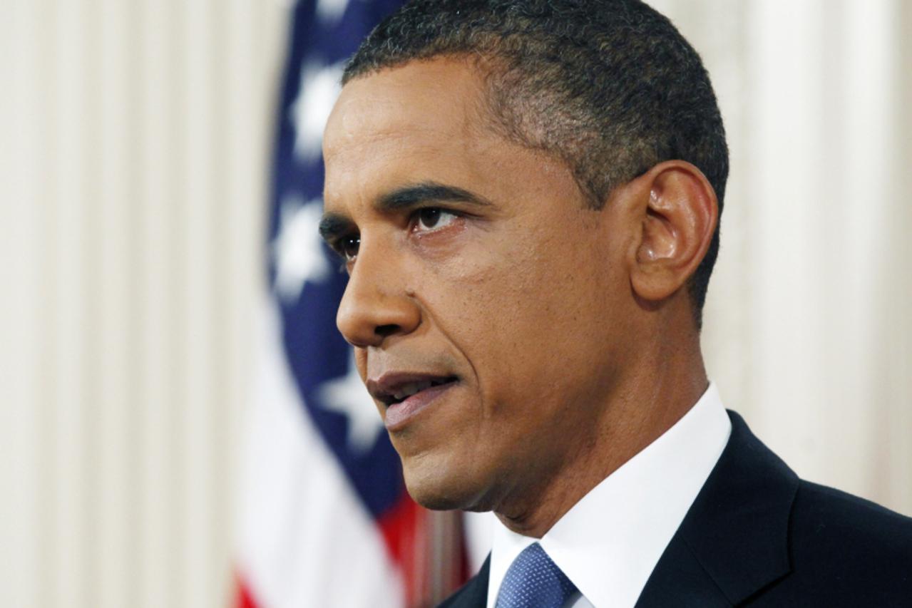 'President Barack Obama delivers a televised address from the East Room of the White House in Washington on June 22, 2011 on his plan to drawdown U.S. troops in Afghanistan.   AFP PHOTO / POOL / Pablo