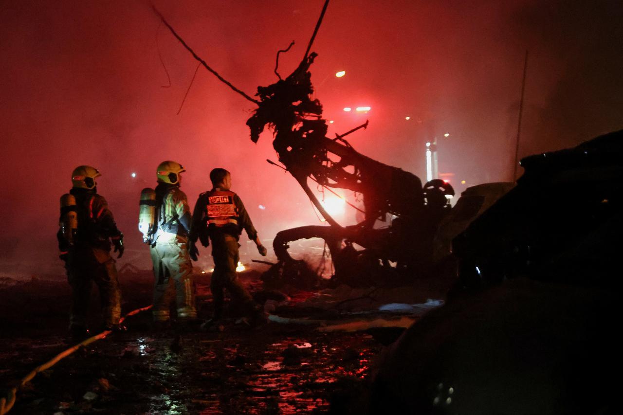 Aftermath of missile attack from Iran on Israel