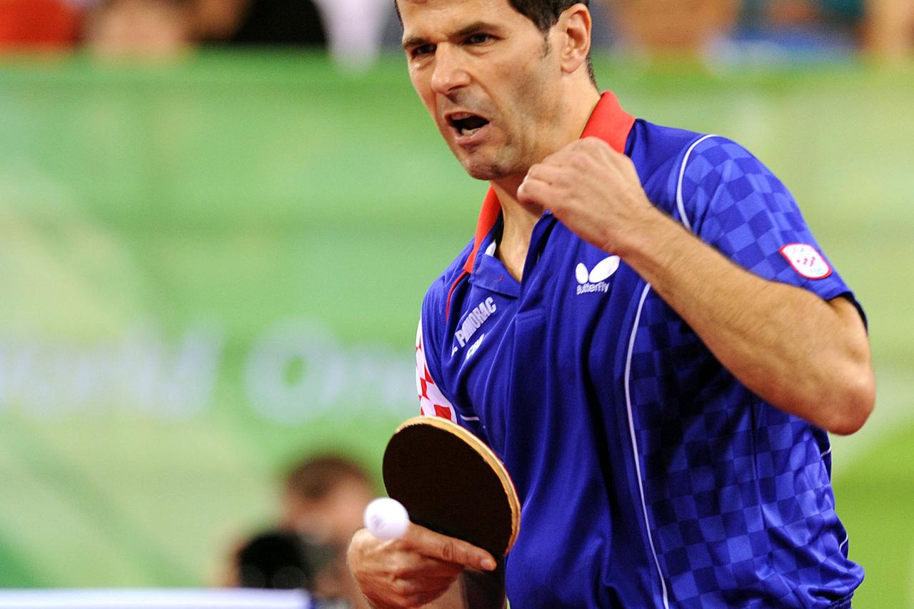 22.08.2008.,Peking,Beijing,Kina - Olimpijske igre,Zoran Primorac u cetvrtfinalu u stolnom tenisu u kojem je  izgubio  od Svedanina Jorgena Perssona u setovima 4-1. Photo Goran Stanzl/Vecernji list