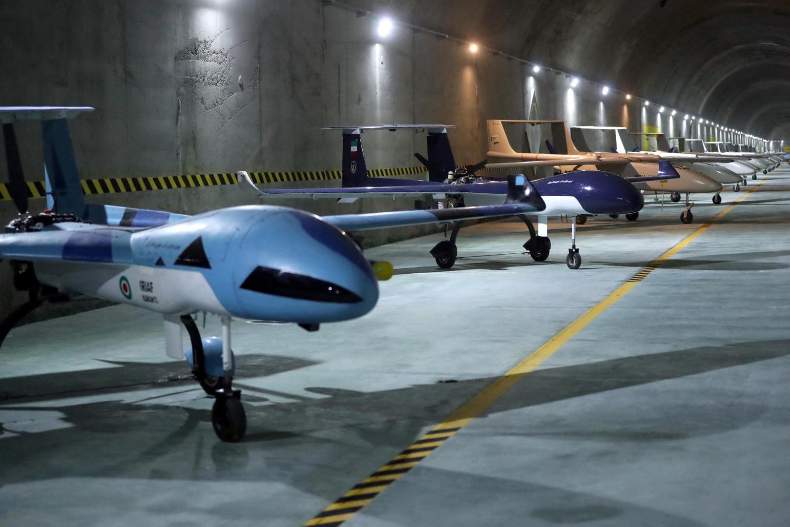 Drones are seen at an underground site at an undisclosed location in Iran, in this handout image obtained on May 28, 2022. Iranian Army/WANA (West Asia News Agency)/Handout via REUTERS ATTENTION EDITORS - THIS IMAGE HAS BEEN SUPPLIED BY A THIRD PARTY. Photo: Wana News Agency/REUTERS