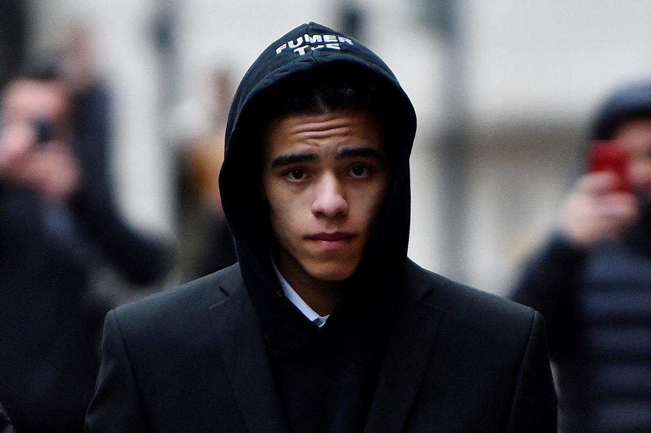 Manchester United's Mason Greenwood leaves the Manchester Magistrates court