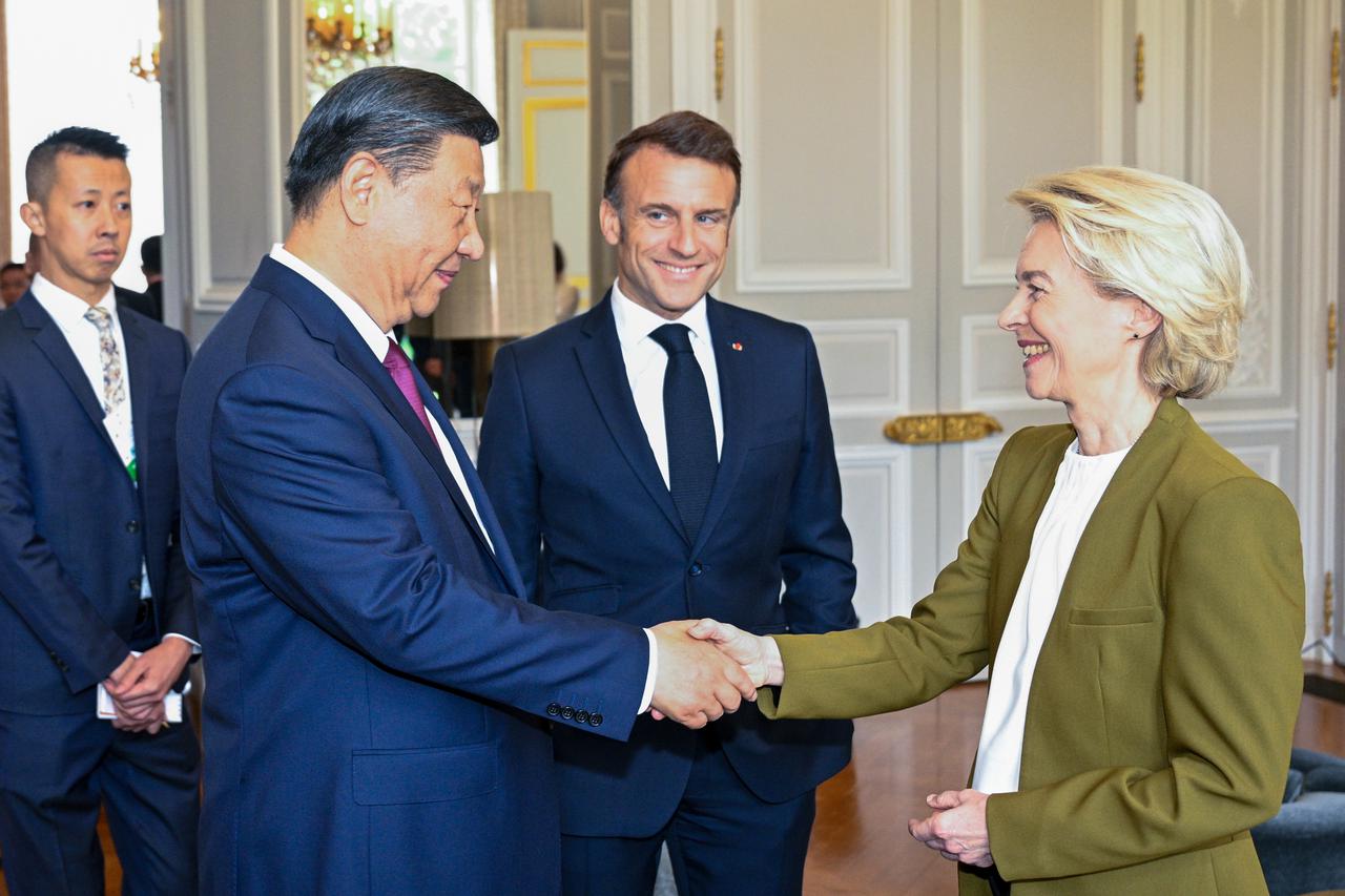 FRANCE-PARIS-XI JINPING-MACRON-VON DER LEYEN-CHINA-FRANCE-EU TRILATERAL MEETING