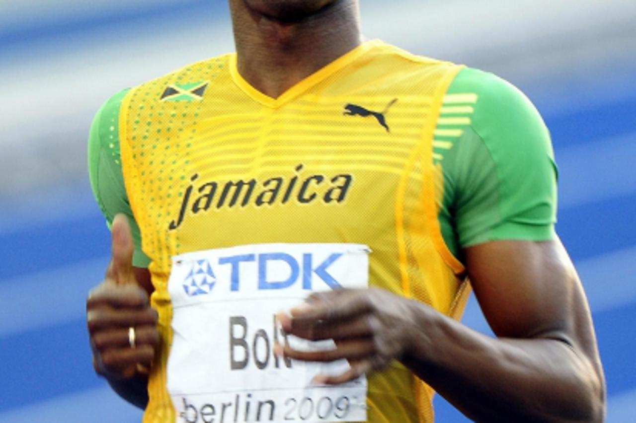 'Jamaica\'s Usain Bolt wins his semi final of the Mens 200m during the IAAF World Championships at the Olympiastadion, Berlin. Photo: Press Association/Pixsell'