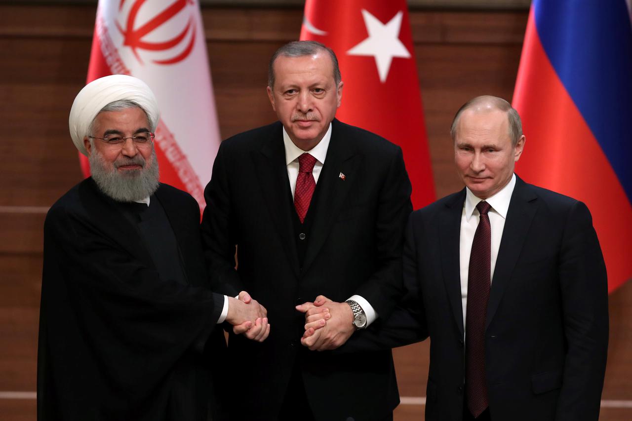Vladimir Putin, Recep Tayyip Erdogan, Hassan Rouhani