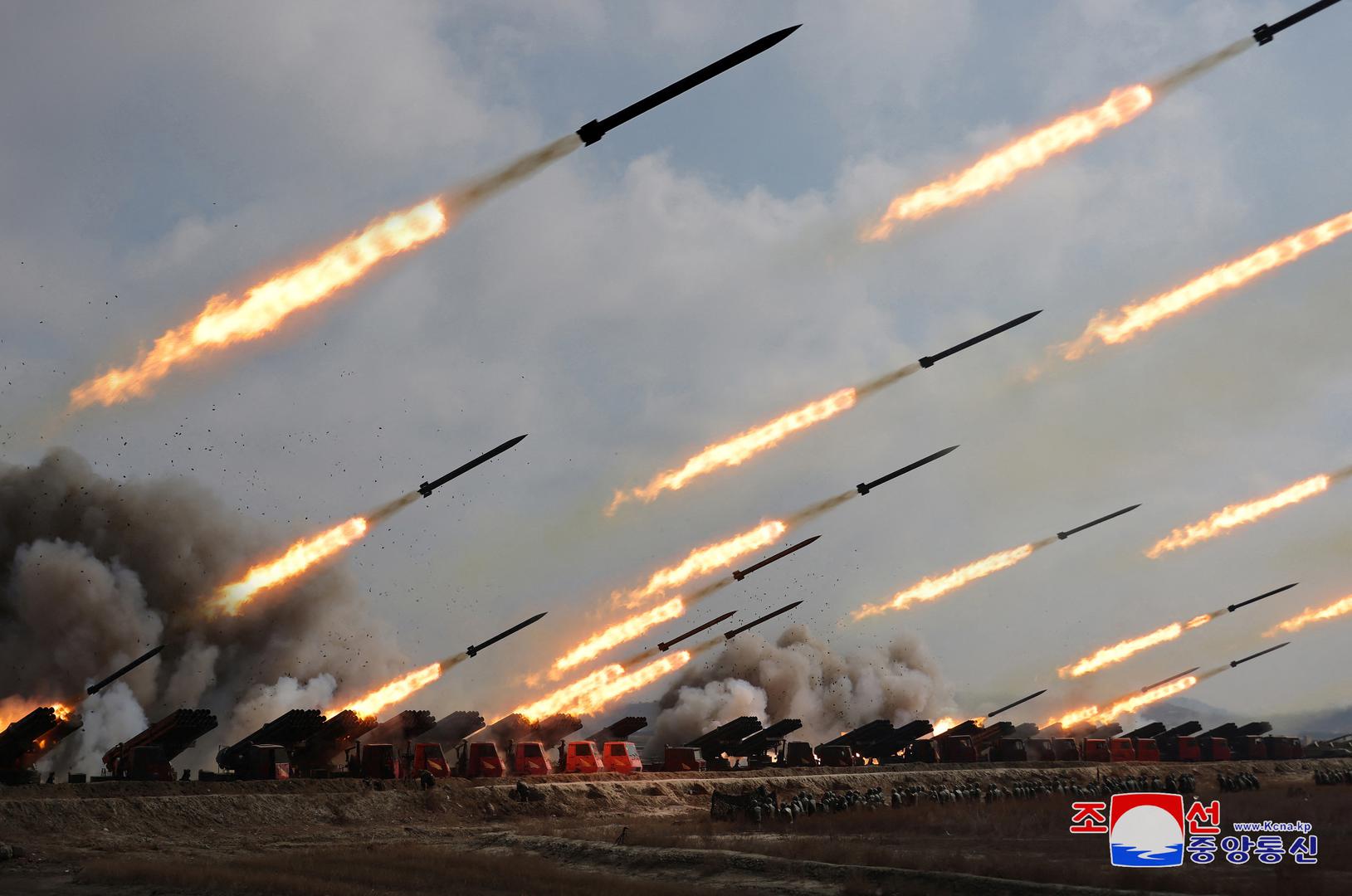 The Korean People's Army conducts an artillery firing drill, KCNA news agency reported, in North Korea, March 7, 2024 in this picture released on March 8, 2024, by the Korean Central News Agency.    KCNA via REUTERS    ATTENTION EDITORS - THIS IMAGE WAS PROVIDED BY A THIRD PARTY. REUTERS IS UNABLE TO INDEPENDENTLY VERIFY THIS IMAGE. NO THIRD PARTY SALES. SOUTH KOREA OUT. NO COMMERCIAL OR EDITORIAL SALES IN SOUTH KOREA. Photo: KCNA/REUTERS