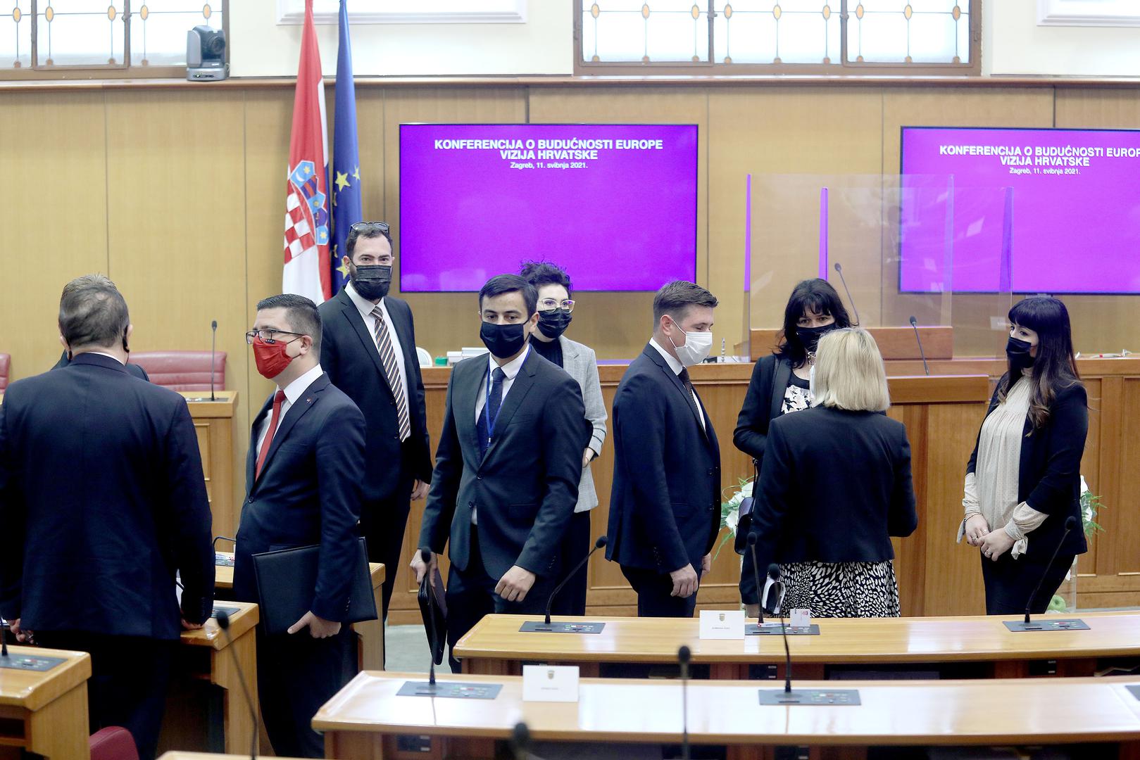 11.05.2021., Zagreb - Predsjednik Hrvatskoga sabora Gordan Jandrokovic otvorio je danas „Konferenciju o buducnosti Europe – vizija Hrvatske“. Konferenciju je organizirao Hrvatski sabor i Ured Europskog parlamenta u Hrvatskoj, u suradnji s Predstavnistvom Europske komisije u Hrvatskoj i Mrezom centara Europe Direct u Hrvatskoj.Photo: Patrik Macek/PIXSELL