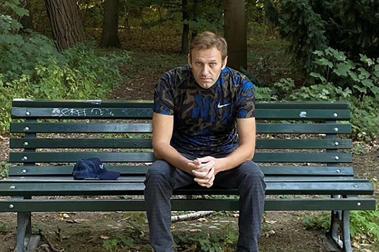 Russian opposition politician Alexei Navalny poses for a picture in Berlin