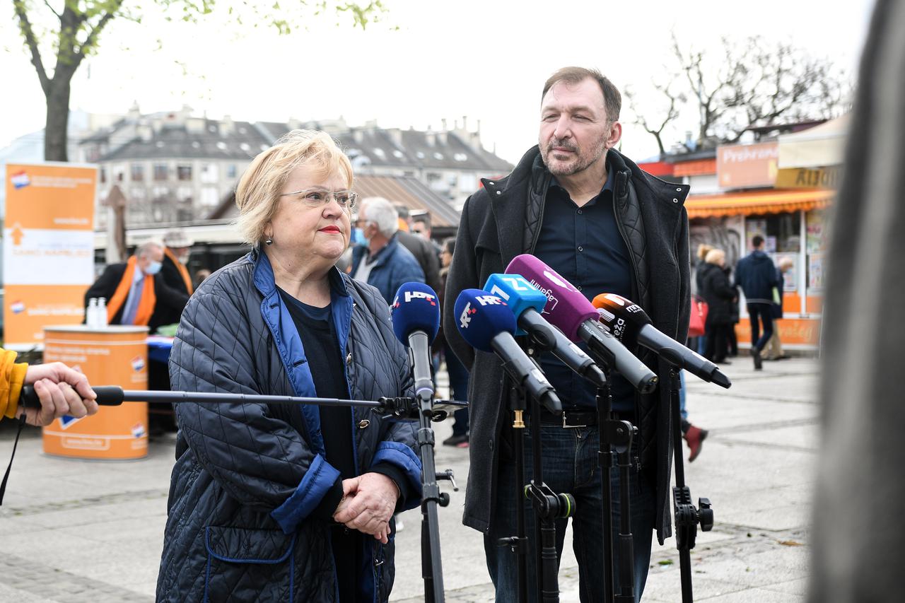 Zagreb: Mrak Taritaš održala konferenciju za medije na tržnici Trešnjevka