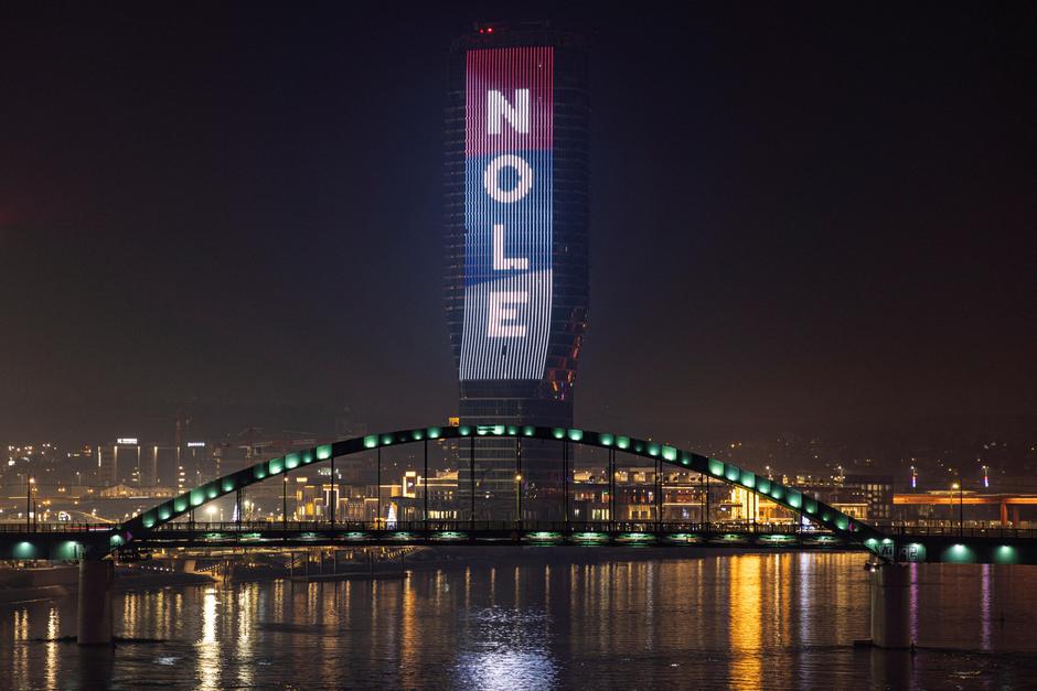 Belgrade lights up a building in support of Novak Djokovic