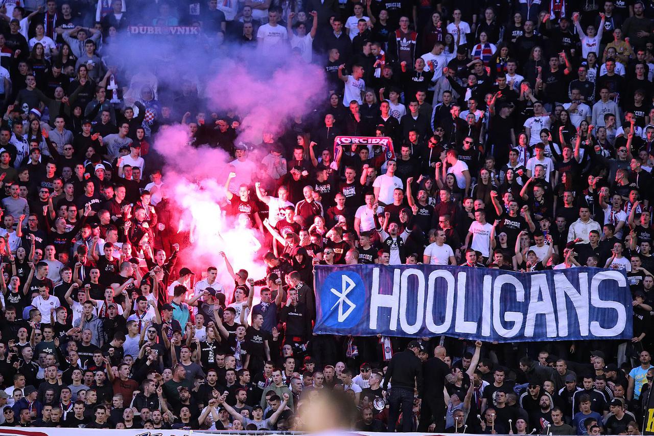 Split: Torcida za vrijeme utakmice Hajduk i Dinamo