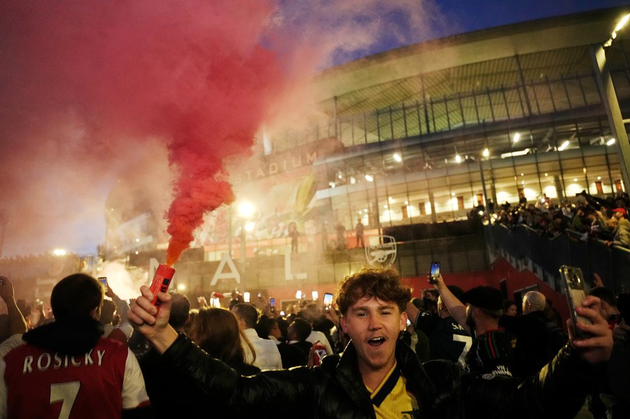 Arsenal fans at the Emirates