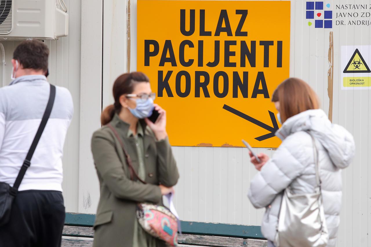 Zagreb: Gužva za testiranje na koronavirus, auti stoje u koloni