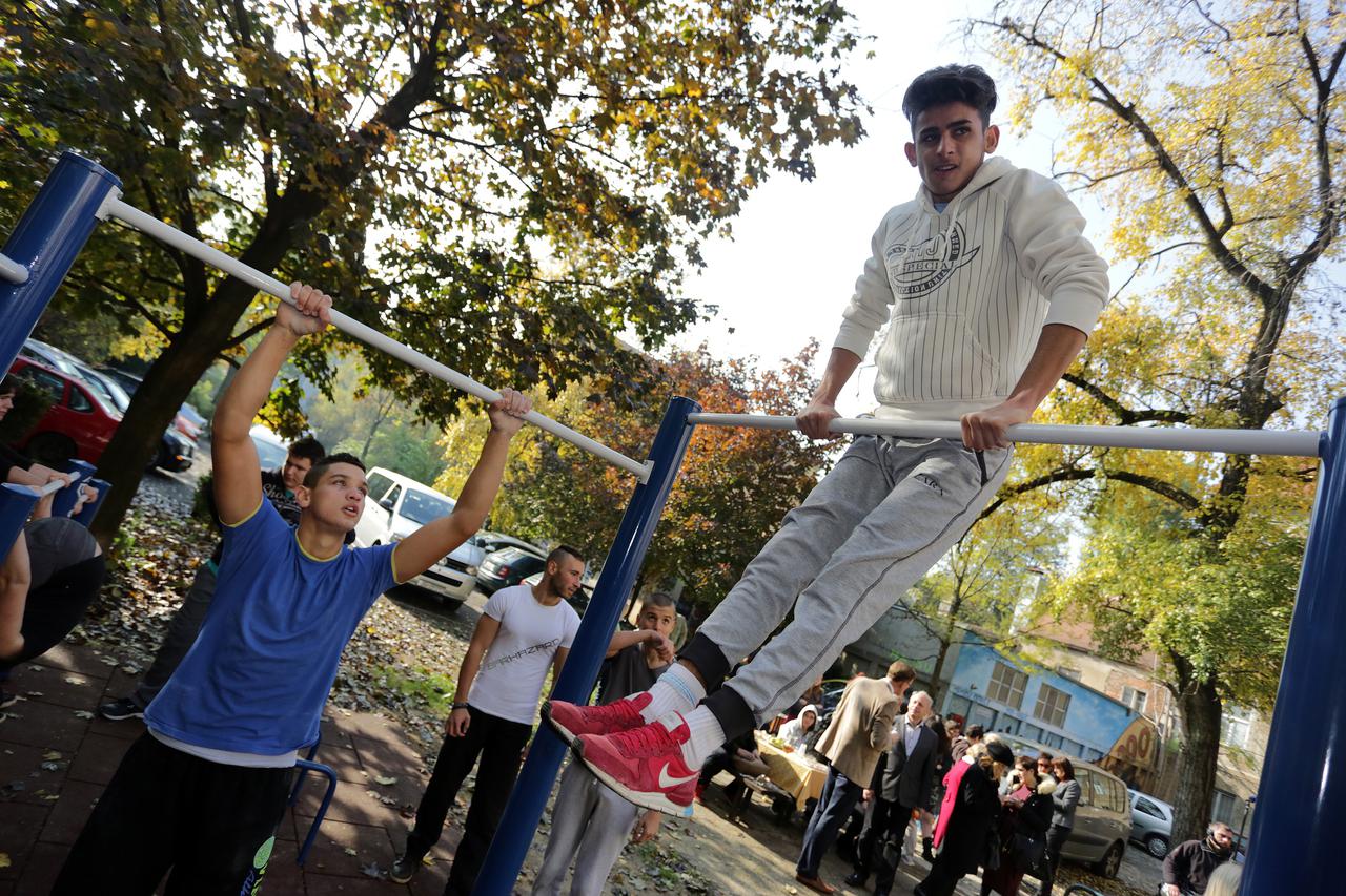 30.10.2015., Zagreb - U centru za odgoj i obrazovanje Slava Raskaj otvoren je novi street workout park. Photo: Grgur Zucko/PIXSELL
