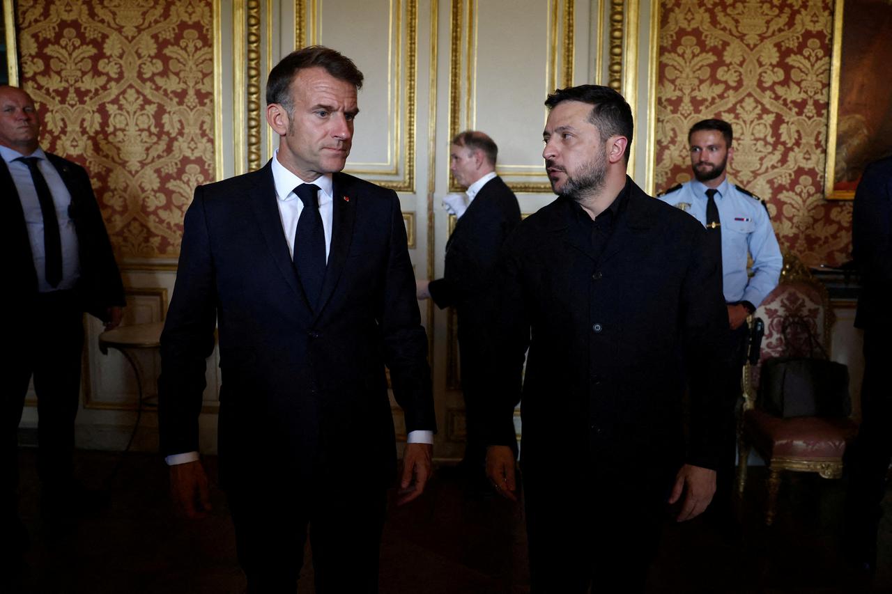 FILE PHOTO: French President Macron meets Ukraine's President Zelenskiy in Paris