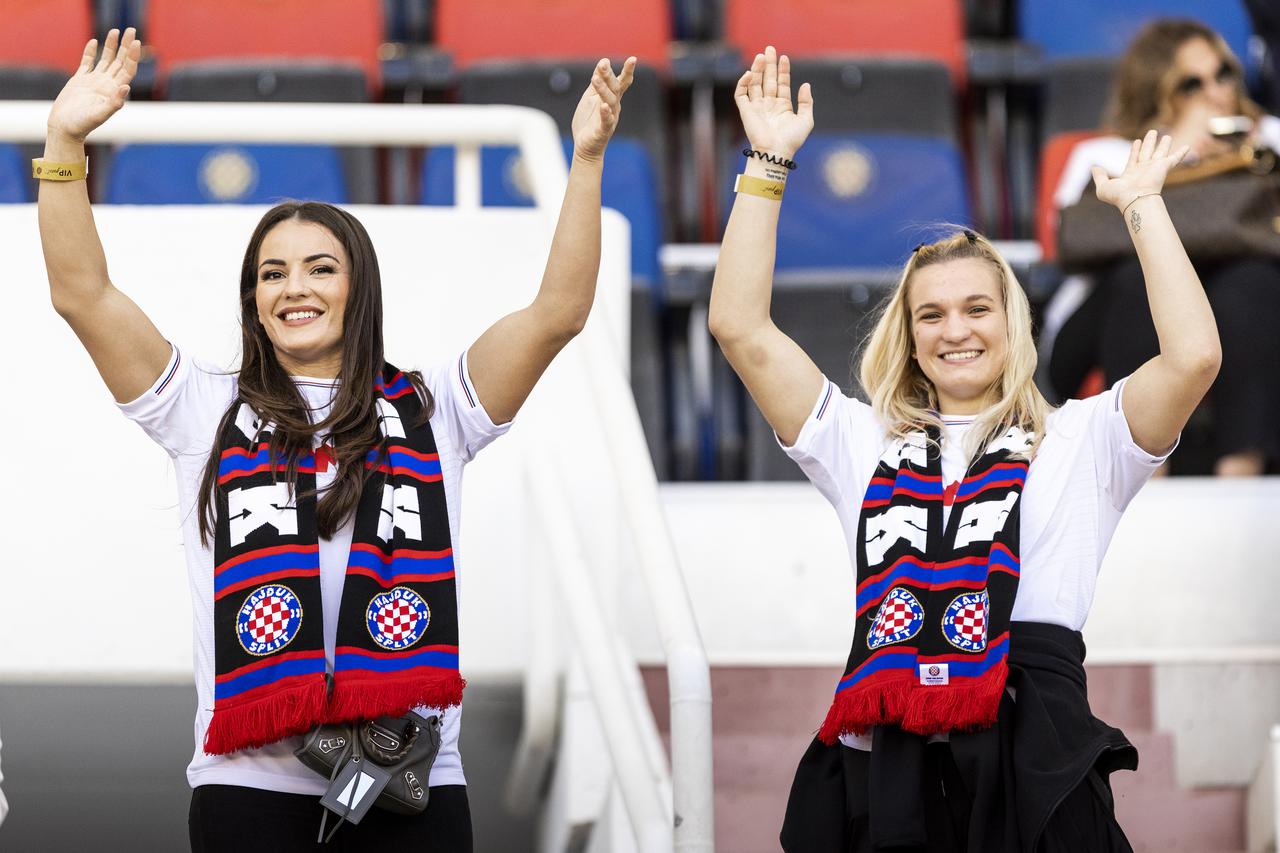 Split: Džudašice Barbara Matić i Lara Cvjetko na utakmici Hajduk - Dinamo