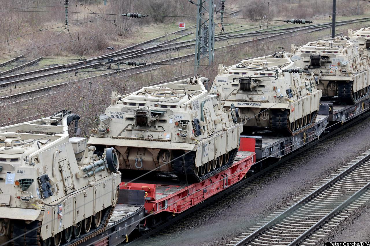 US military train in Magdeburg