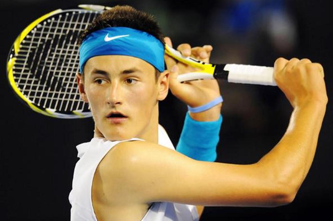 'Australia\'s Bernard Tomic, who was defeated in four sets last night by Gilles Muller of Luxembourg.                                                                '