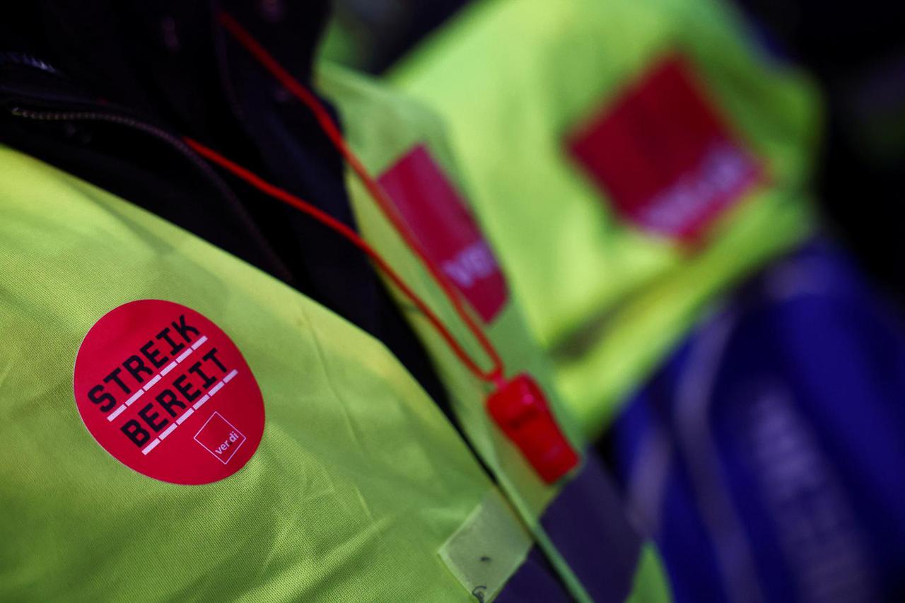 Strike called by the German trade union Verdi in Frankfurt