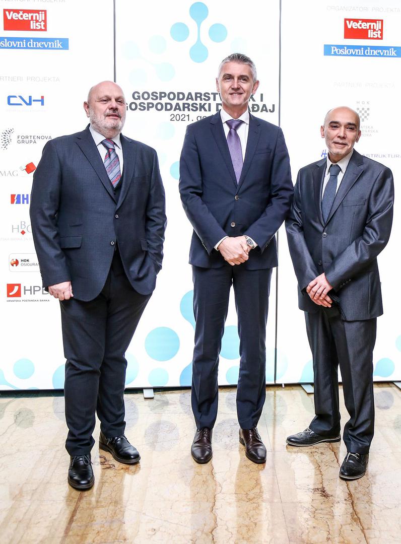 14.12.2021., Zagreb - Dodjela nagrade Vecernjeg lista "Gospodarstvenik i gospodarski dogadjaj 2021. godine. Renato Ivanus, Vladimir Nisevic