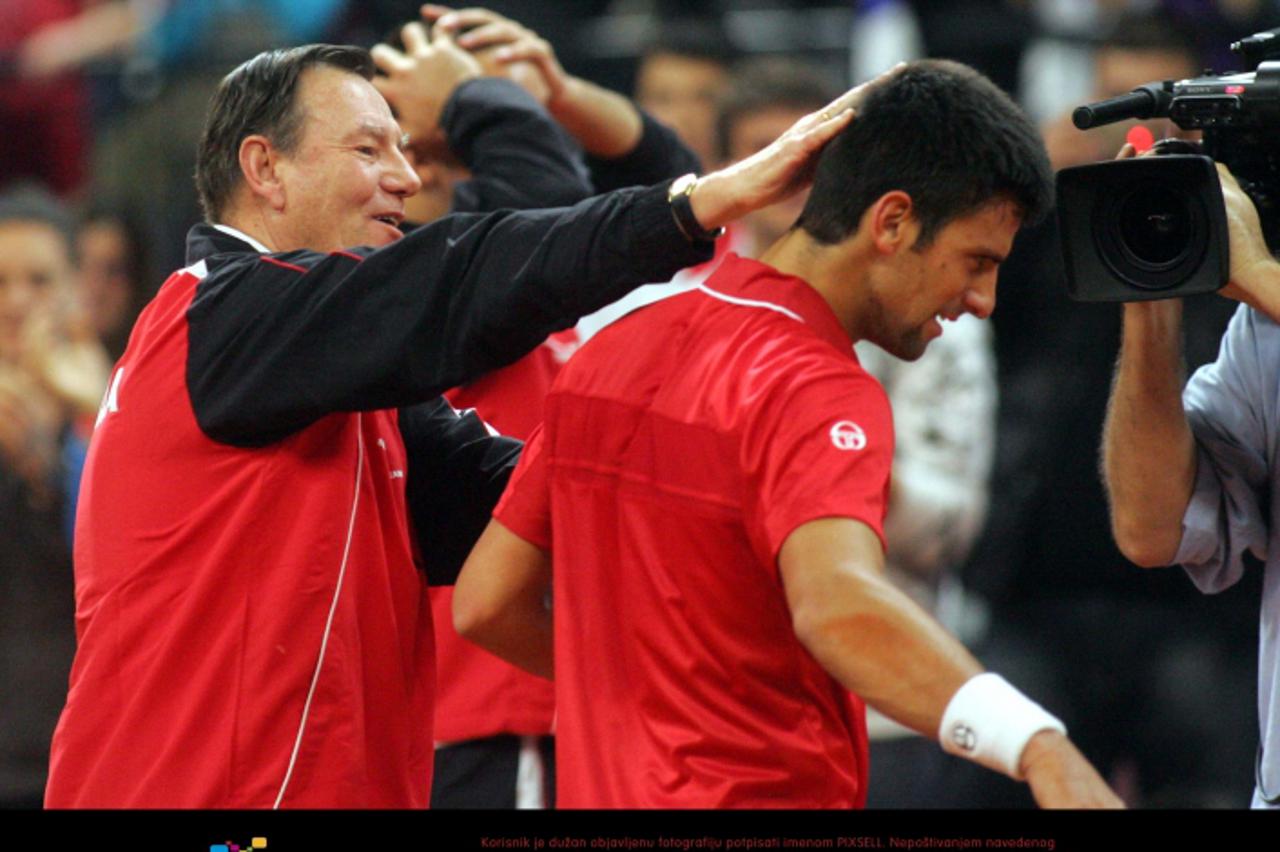 '07.03.2010., Beograd - 1. kolo Svjetske skupine Davis Cupa, Srbija - SAD, Nikola Pilic, Novak Djokovic ,. Photo: HaloPix/Pixsell'