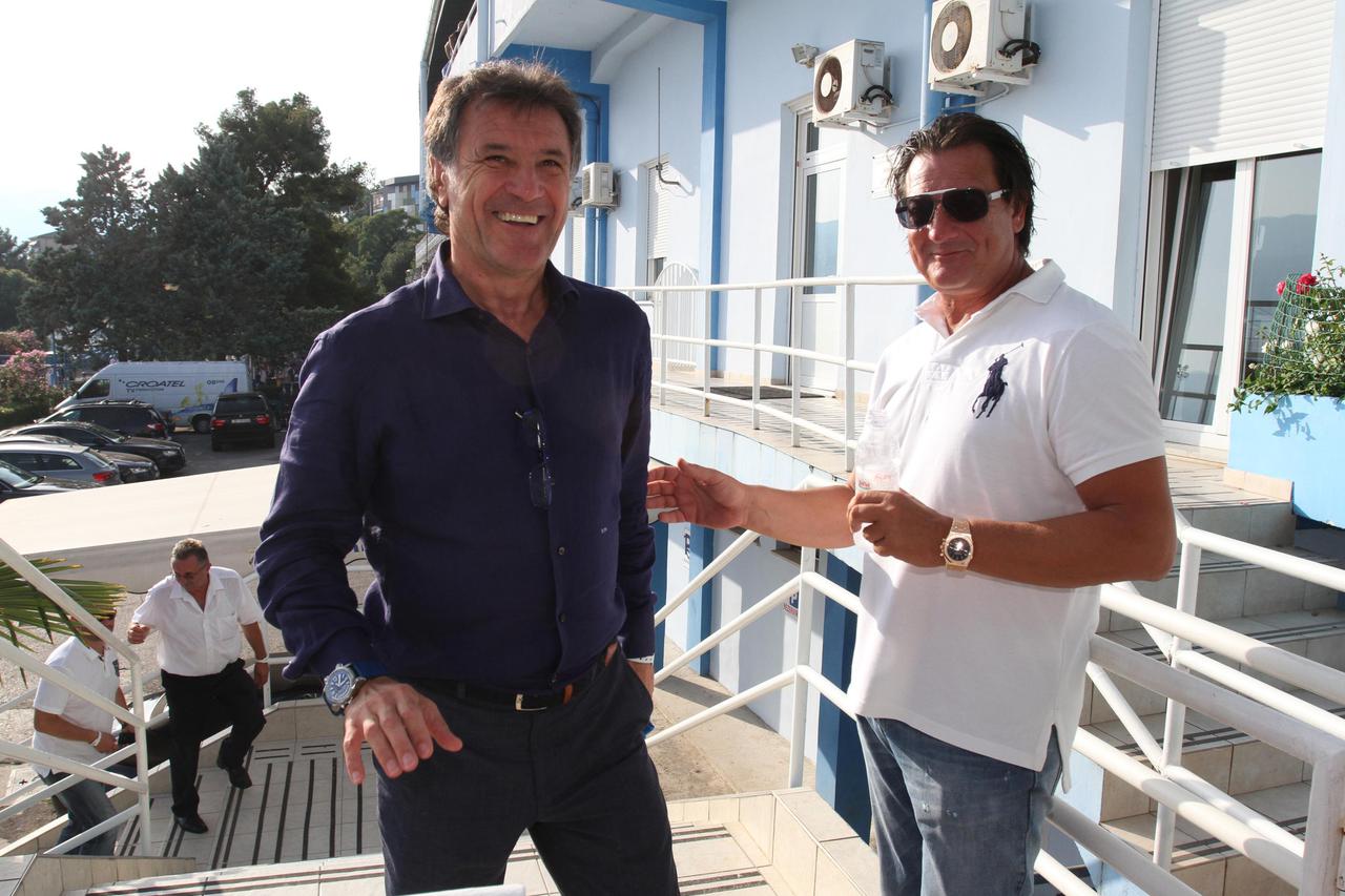 28.07.2013., stadion Kantrida, Rijeka - MAXtv 1. HNL, 03. kolo, HNK Rijeka - GNK Dinamo. Zdravko Mamic prije utakmice druzio se s predsjednikom HNK Rijeke Damirom Miskovicem. Photo: Goran Kovacic/PIXSELL