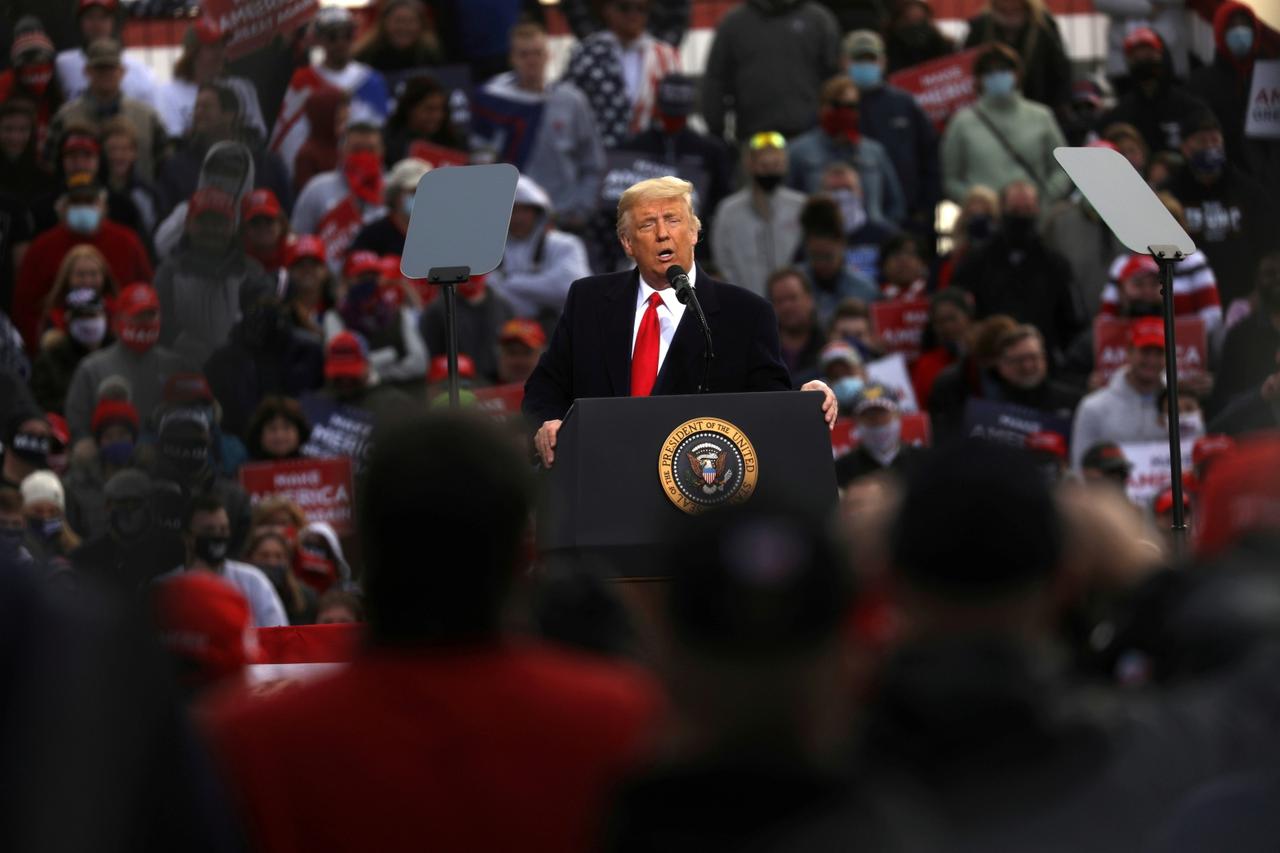 FILE PHOTO: U.S. President Donald Trump holds a campaign rally in Londonderry