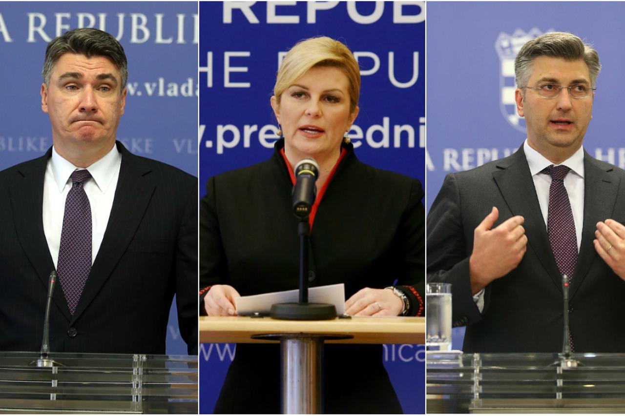 Zoran Milanović, Kolinda Grabar-Kitarović i Andrej Plenković