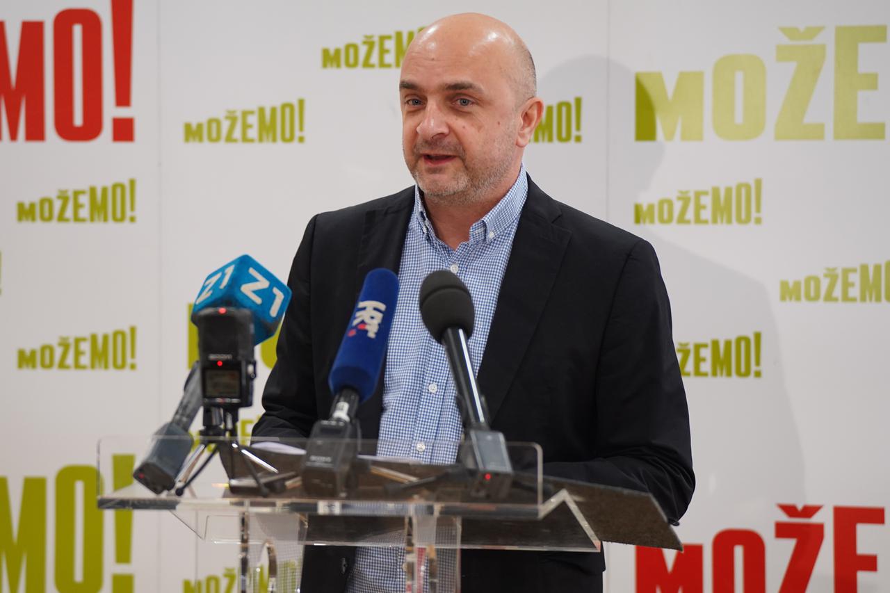Zagreb:  Gordan Bosanac iz stranke Možemo održao je konferenciju za medije  