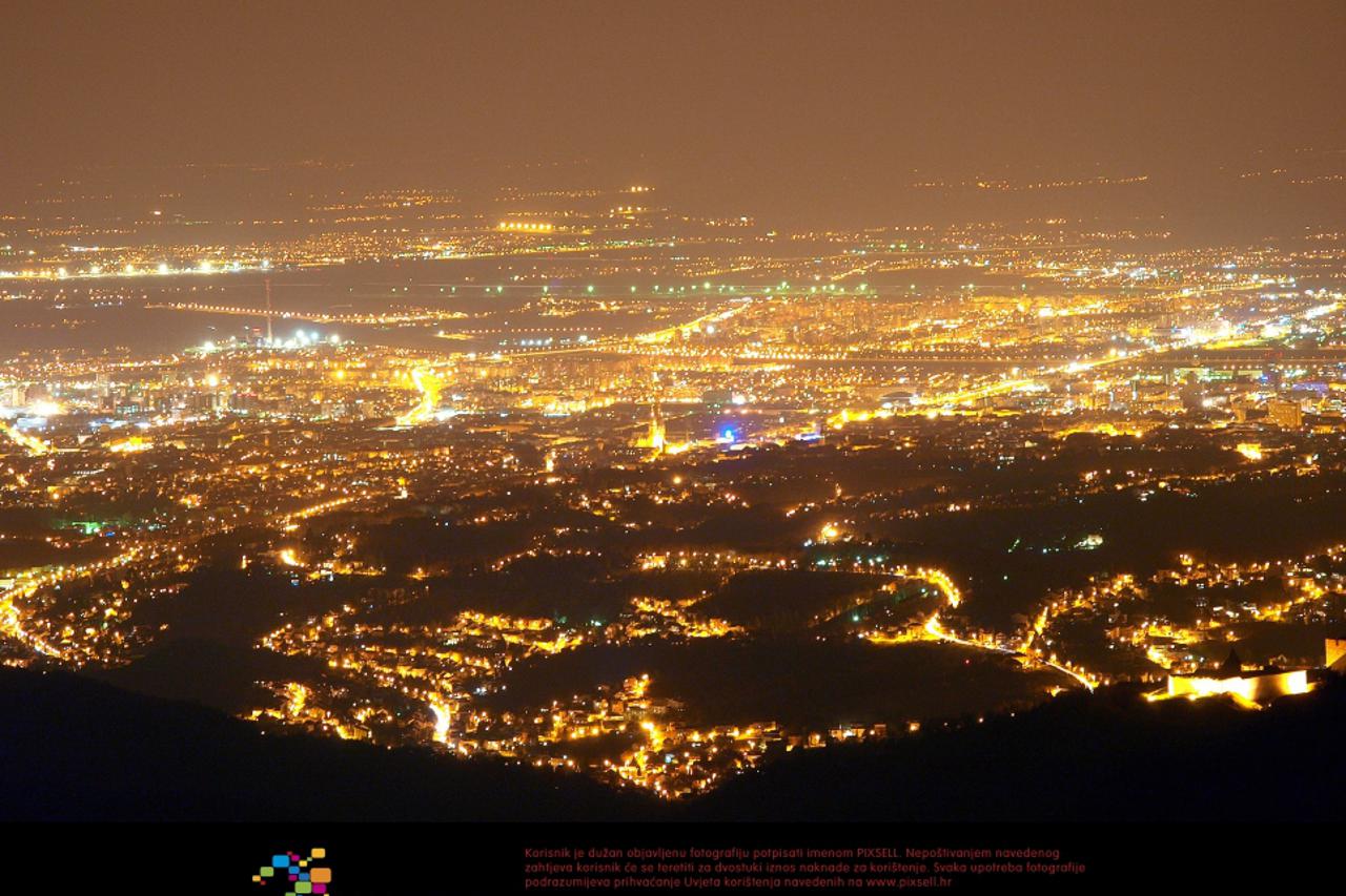 svjetlosno onečišćenje,zagreb