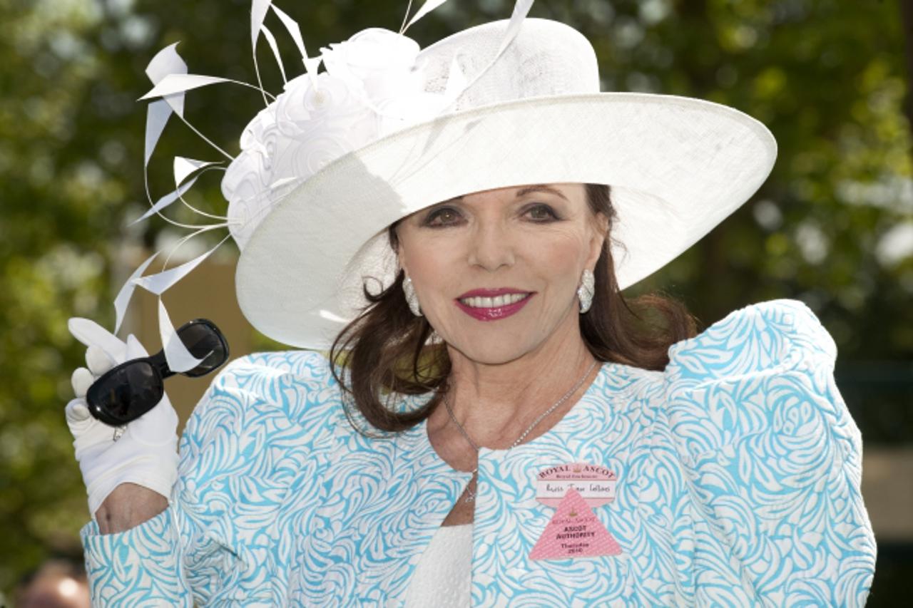 'Joan Collins on ladies day of Royal Ascot held at Ascot racecourse, Berkshire. Photo: Press Association/Pixsell'