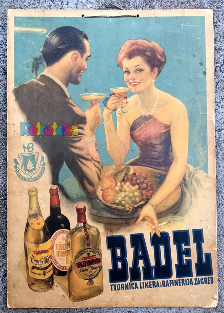 Badelov reklamni pano iz 1953- godine kojeg je ilustrirao Andrija Maurović.
