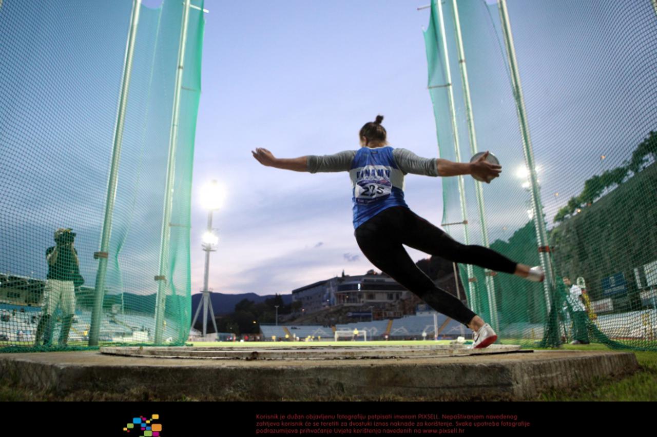 '21.07.2012. Stadion Kantrida, Rijeka - Prvensto Hrvatske u atletici, medu sudionicima su i 2 olimpijaca, Nedzad Mulabegovic (kugla) i Sandra Perkovic (disk). Sandra Perkovic. Photo: Nel Pavletic/PIXS