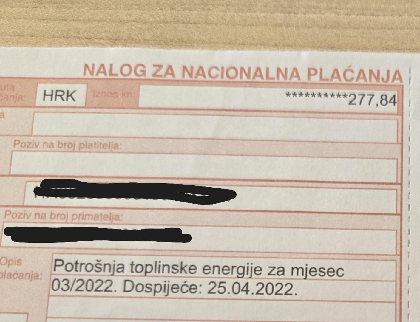 Radi i se o računima HEP Toplinarstva za ovaj zagrebački kvart. Iako je prošlo samo nekoliko godina, iznosi koje su stanovnici plaćali za grijanje bili su prilično različiti. U rujnu 2020. godine, na primjer, jedan korisnik je platio 162,94 kn. U ožujku 2022., iznos za grijanje na istoj adresi bio je pak 220,31 kn.